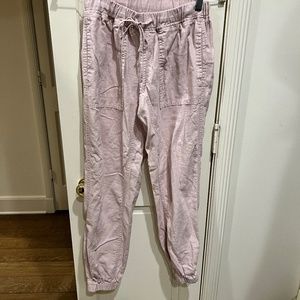 Love Tree Pink linen drawstring pants